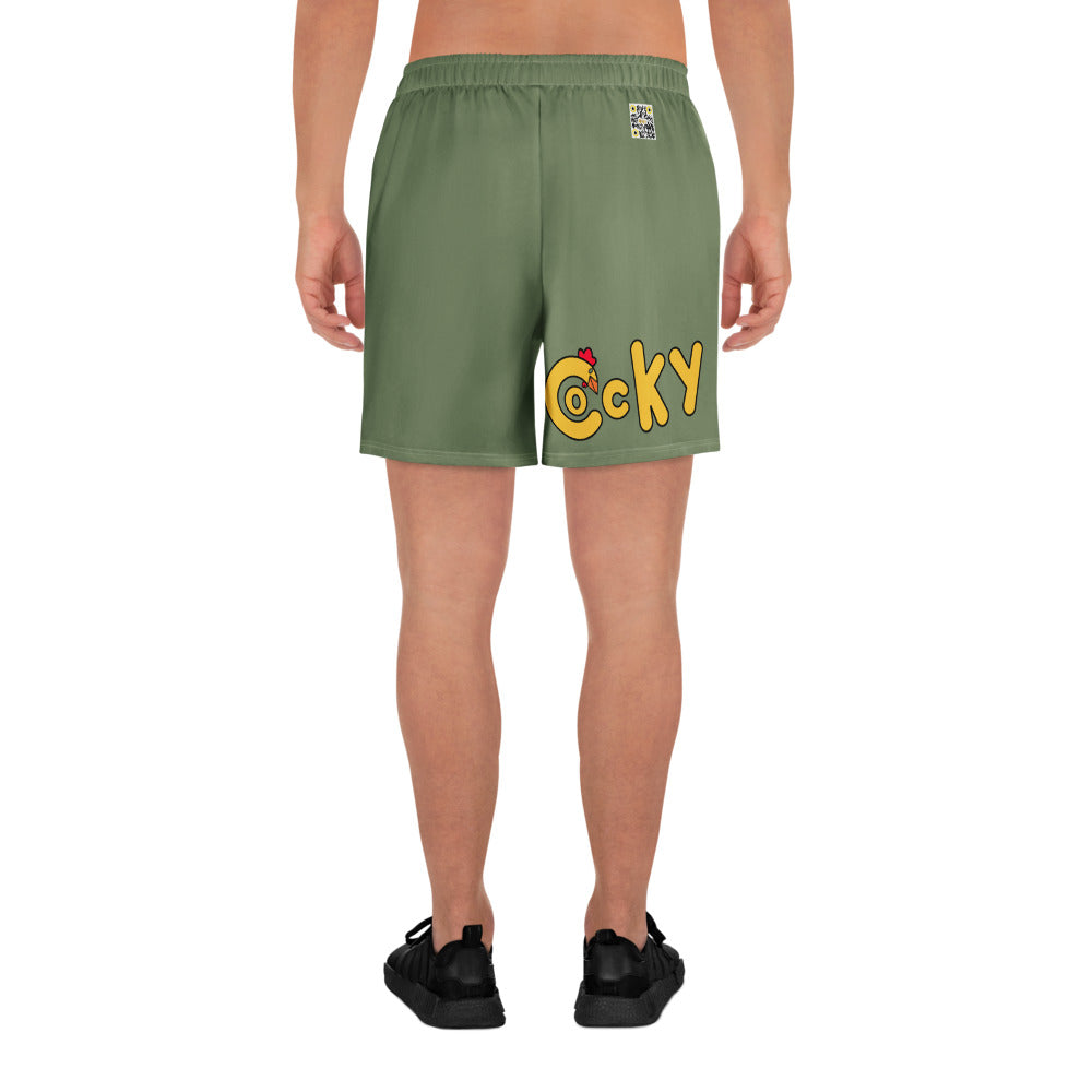 Men's Athletic Long Shorts-Green