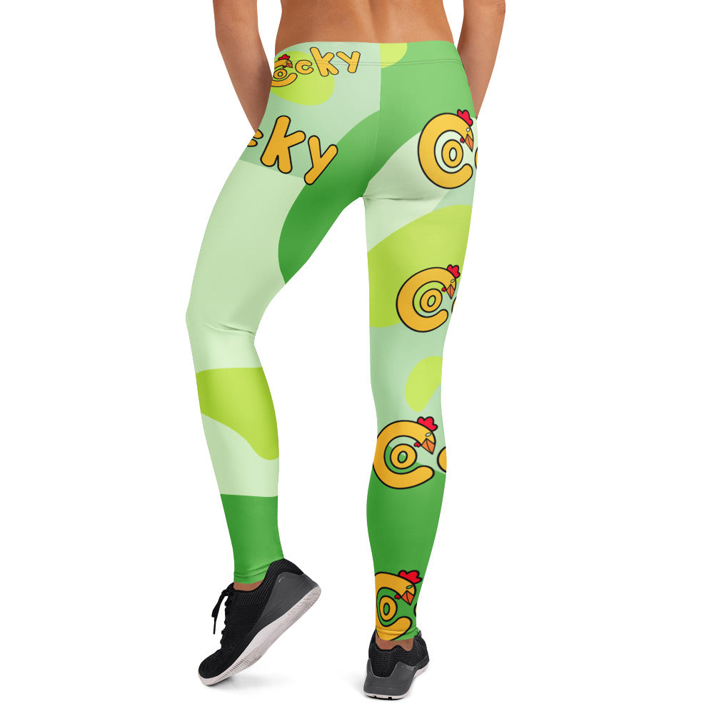Leggings-Green Abstract