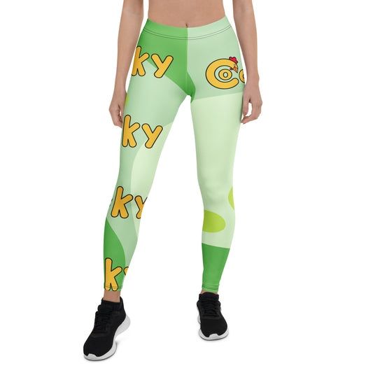 Leggings-Green Abstract