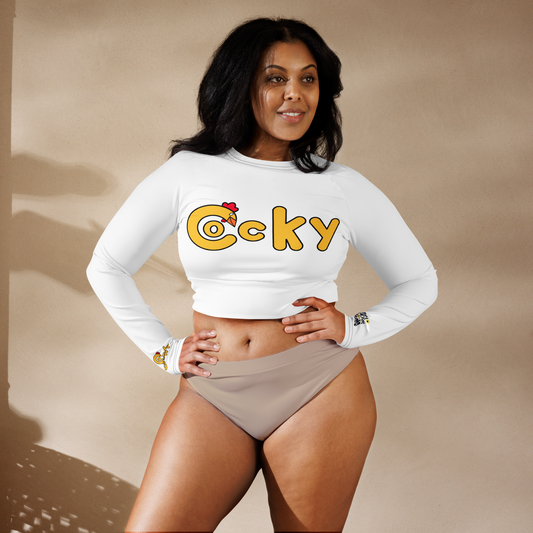 Long-sleeve crop top-White
