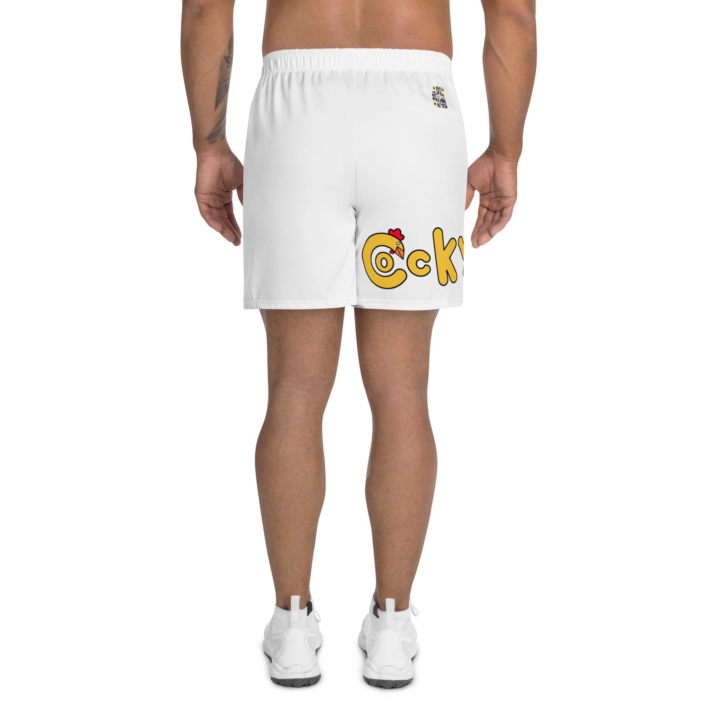 Men's Athletic Long Shorts-White